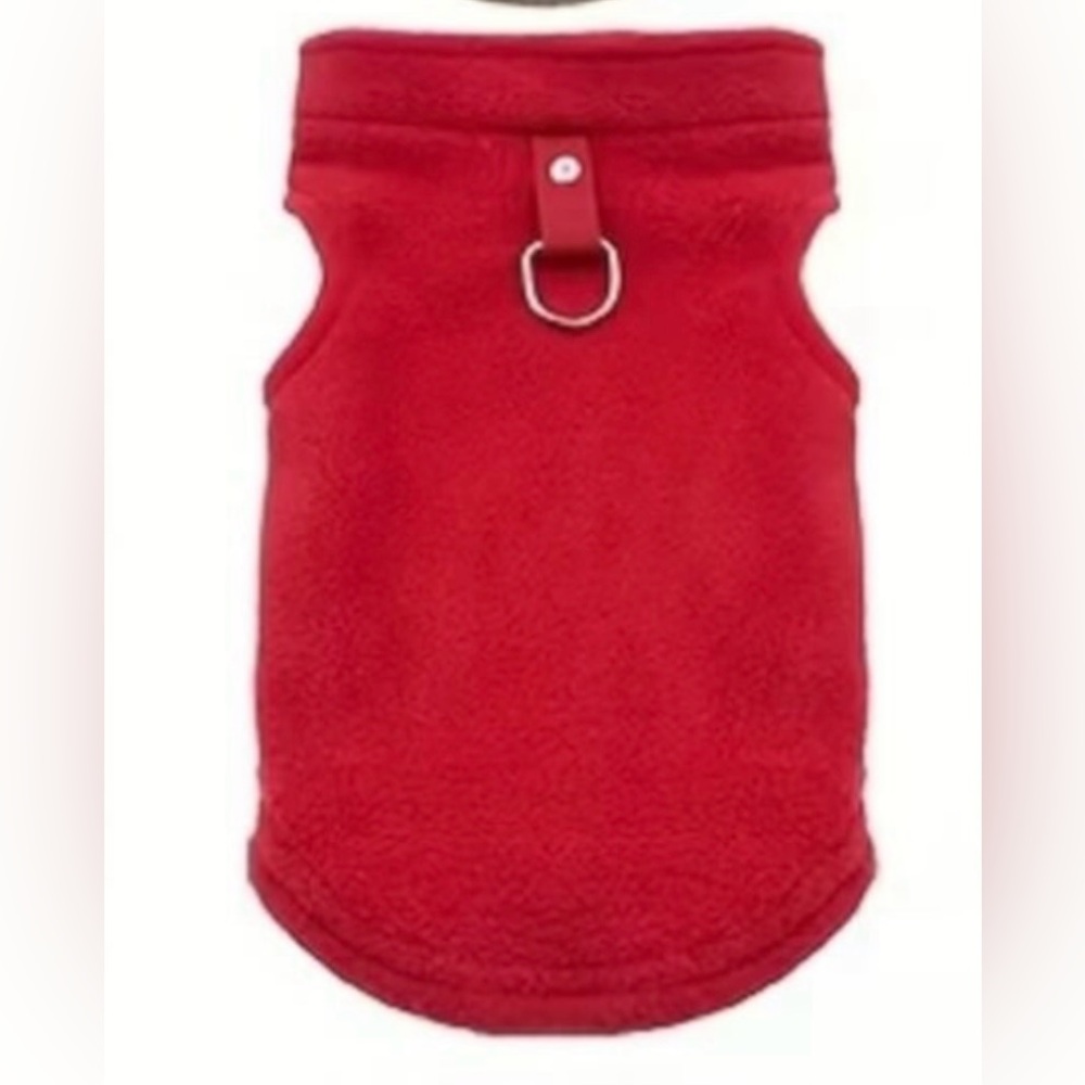 Dog Fleece Sweater Red Medium